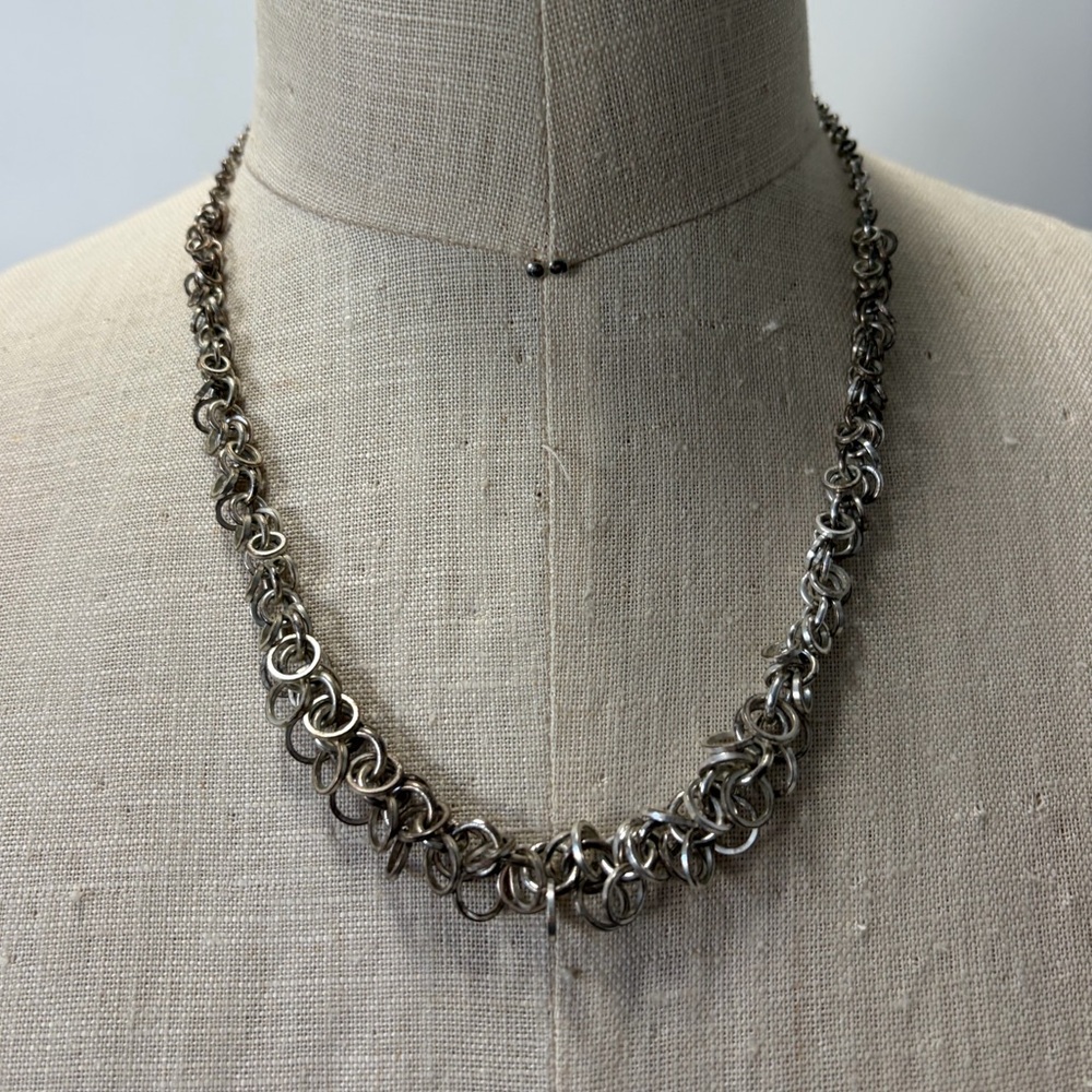 Sterling Silver Interlinked Circle Necklace